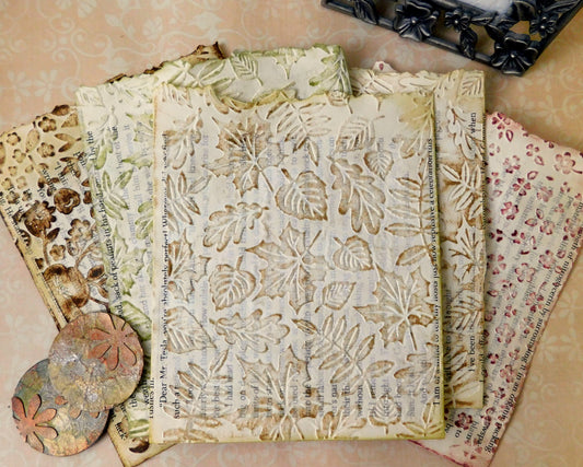 Embossed Book Page Bags