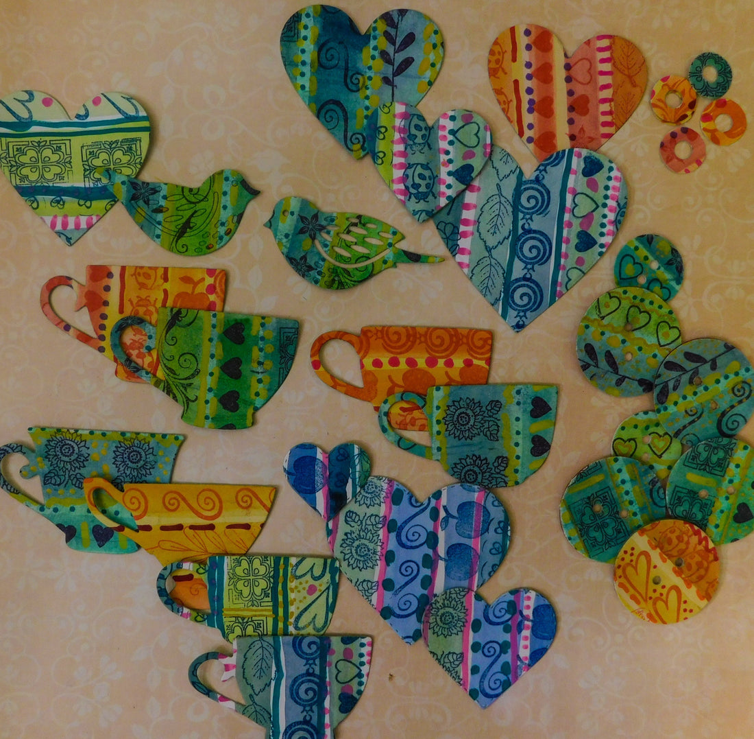Ink Stamped Patterned Paper