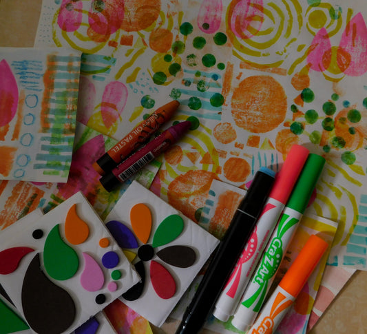 Marker Prints With Foam Stamps