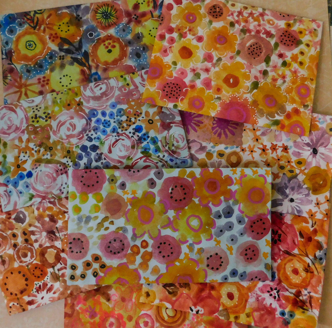 Painted Flower Envelopes