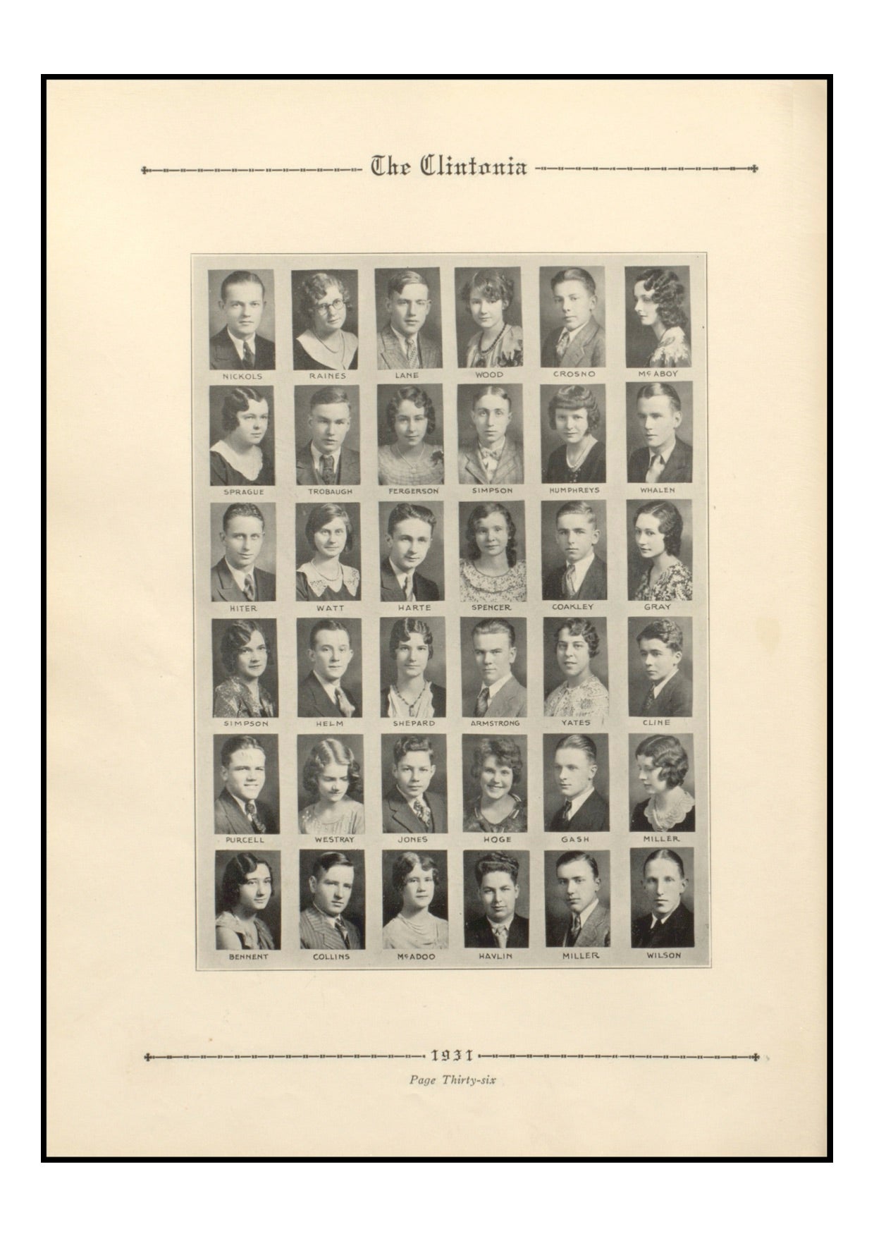 The Clintonia 1931