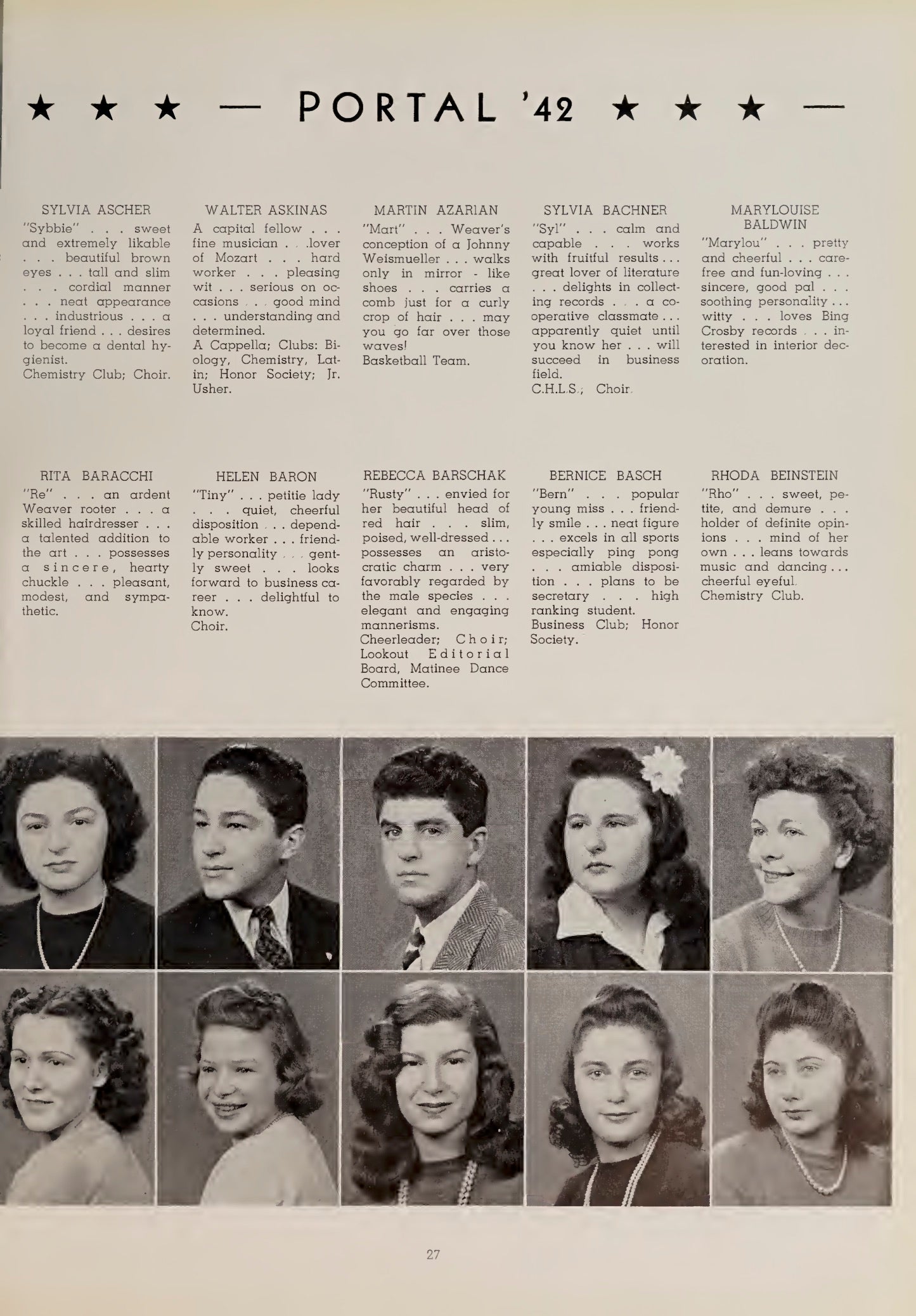 Weaver High Yearbook The Portal 1942