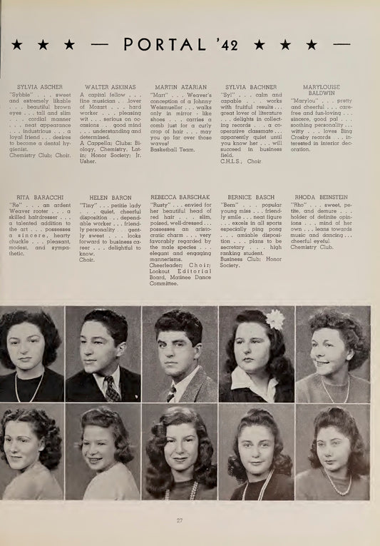 Weaver High Yearbook The Portal 1942