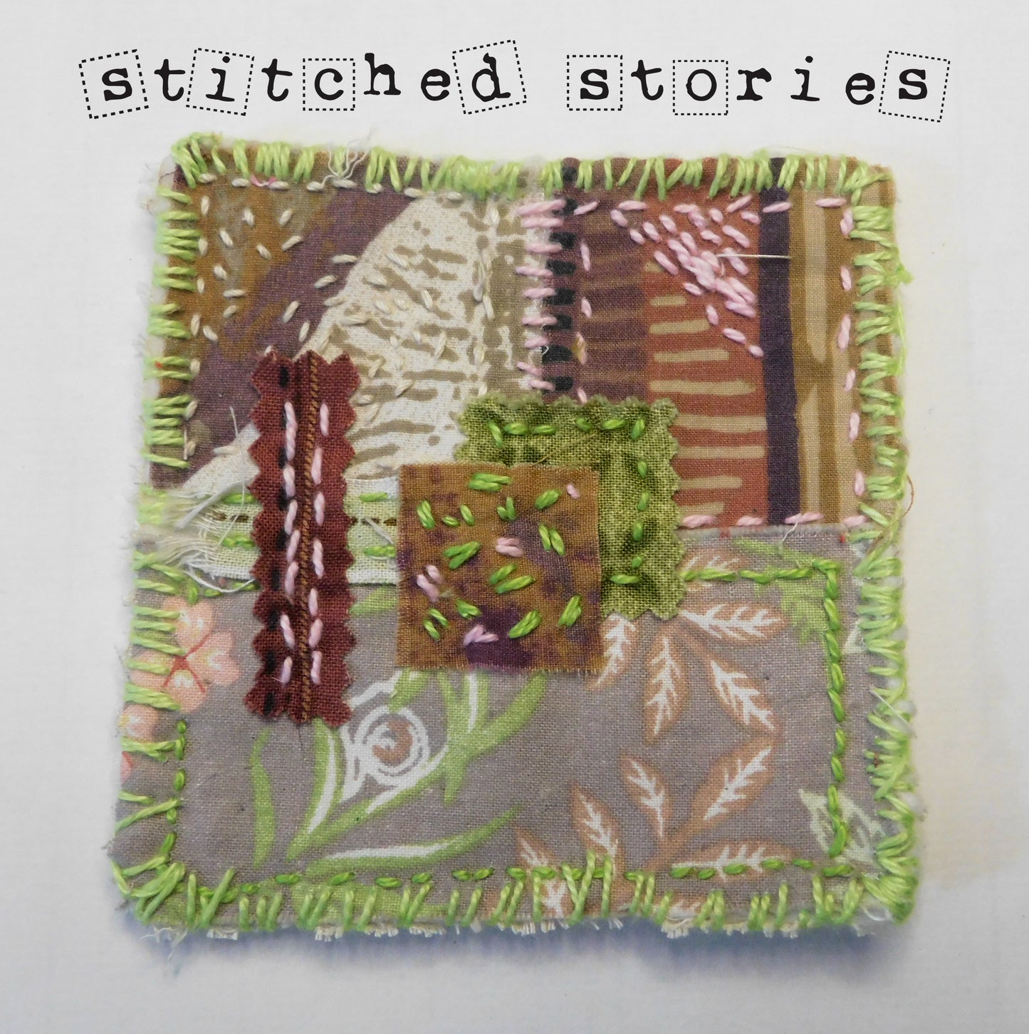 Stitched Stories Scrap Fabric Artisan Coaster 001