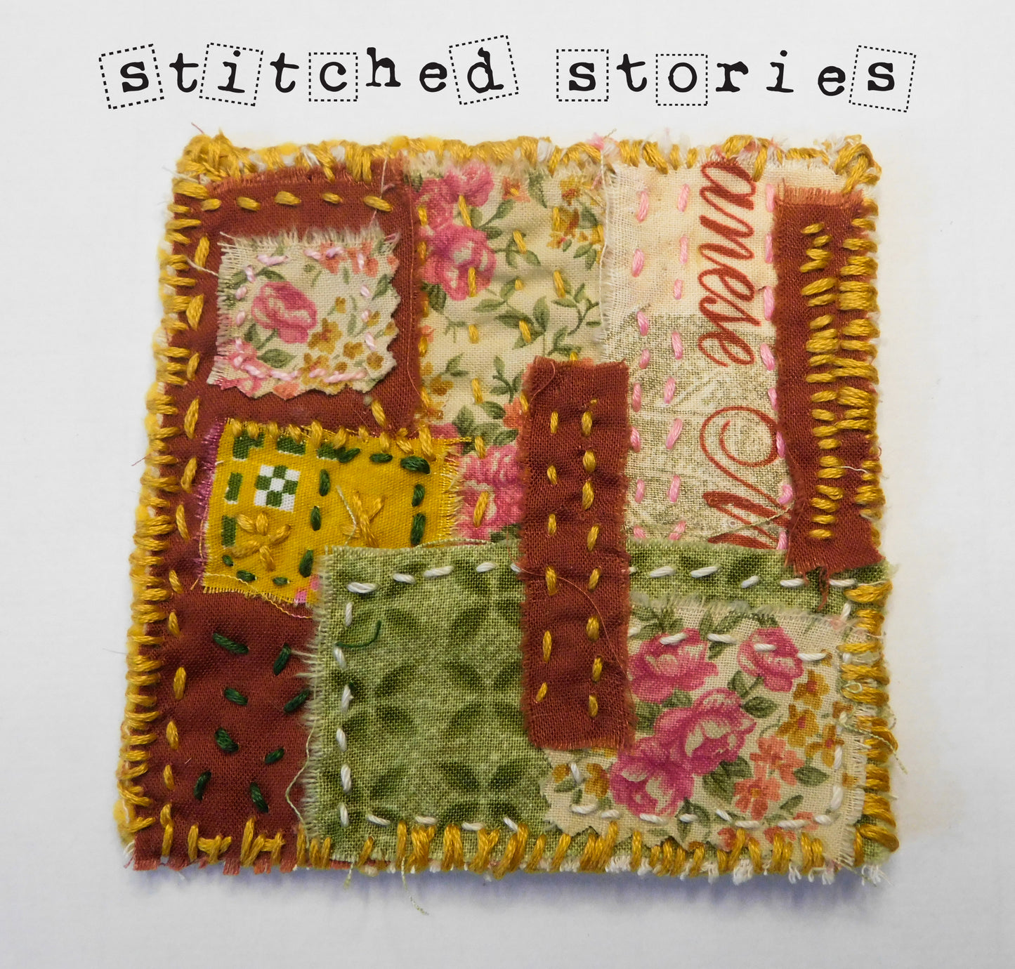Stitched Stories Scrap Fabric Artisan Coaster 002