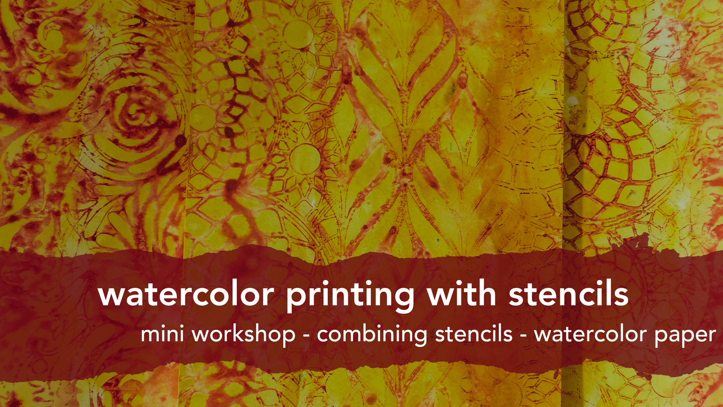 Watercolor Printing With Stencils
