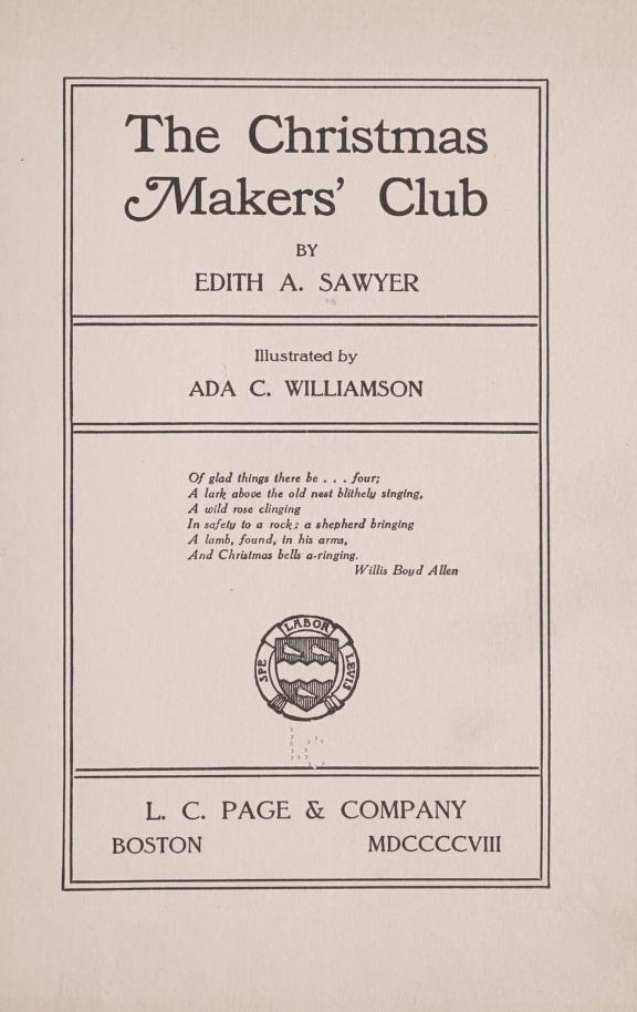 The Christmas Makers' Club 1908