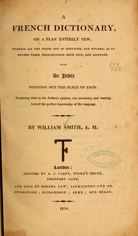 A French dictionary 1814