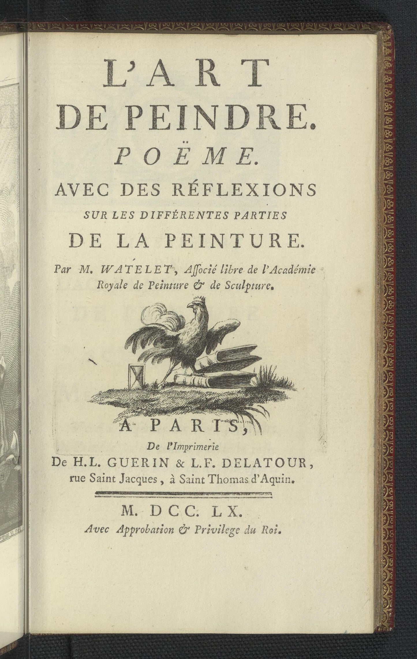 L'art de peindre. Poëme. Avec des réflexions sur les différentes parties de la peinture. 1760