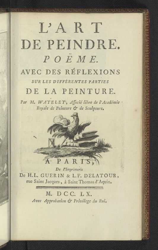 L'art de peindre. Poëme. Avec des réflexions sur les différentes parties de la peinture. 1760