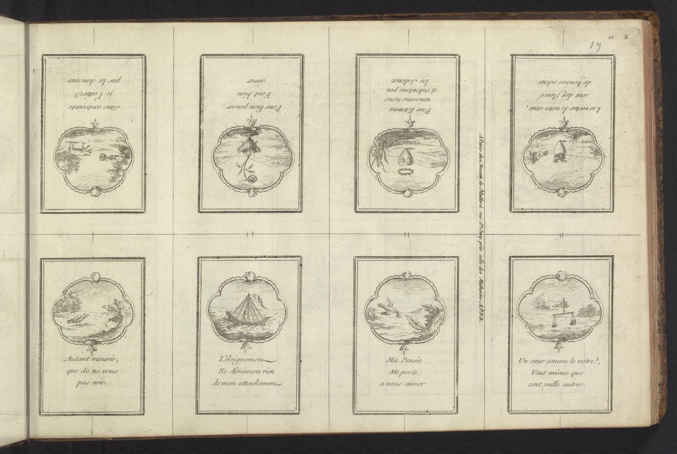 Collection de differents sujets gravés : sçavoir, de petits emblêmes 1770