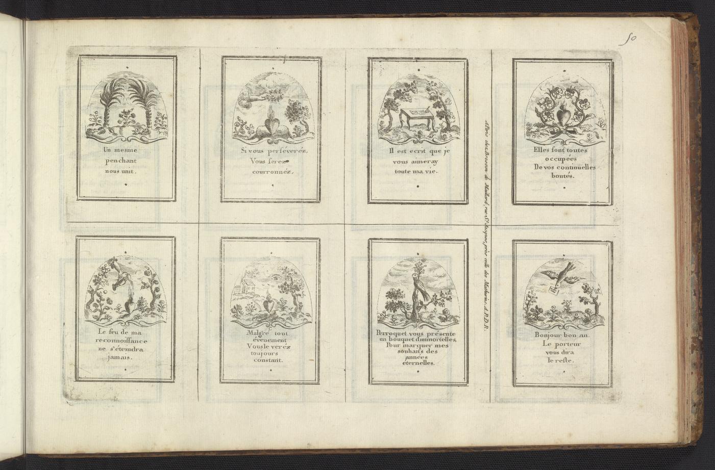 Collection de differents sujets gravés : sçavoir, de petits emblêmes 1770