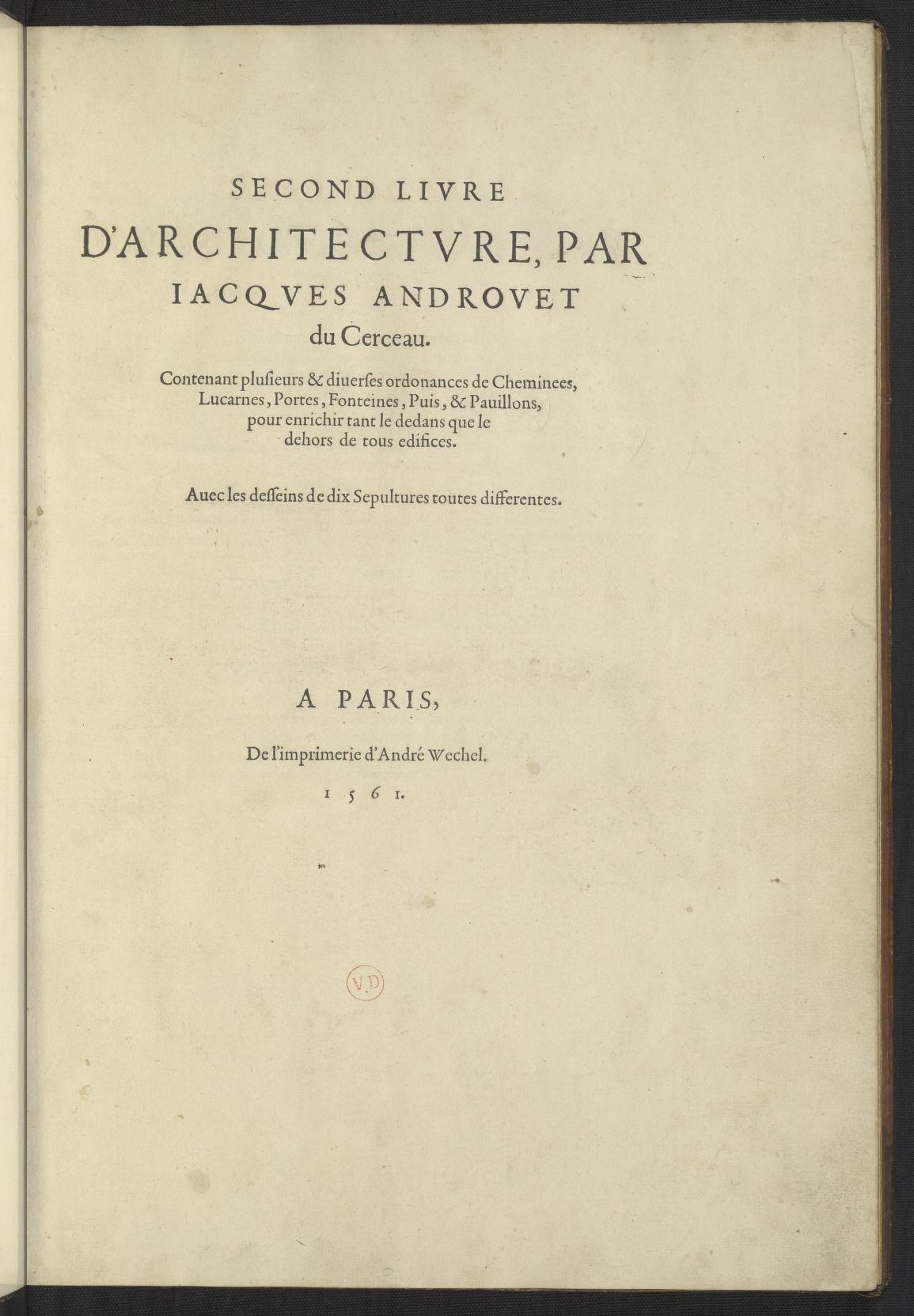 Second livre d'architecture 1561