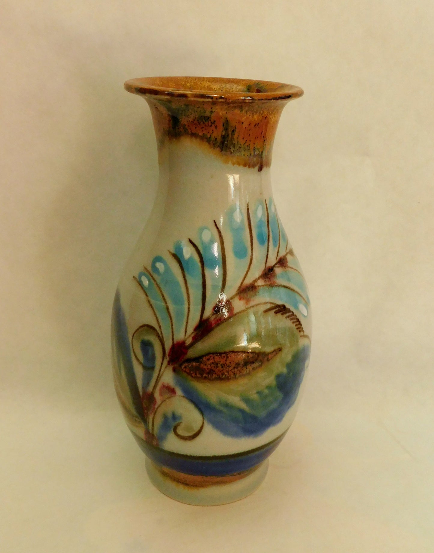 Ken Edwards Mexico Vintage Handmade Vase Collectible. Signed KE. Mint