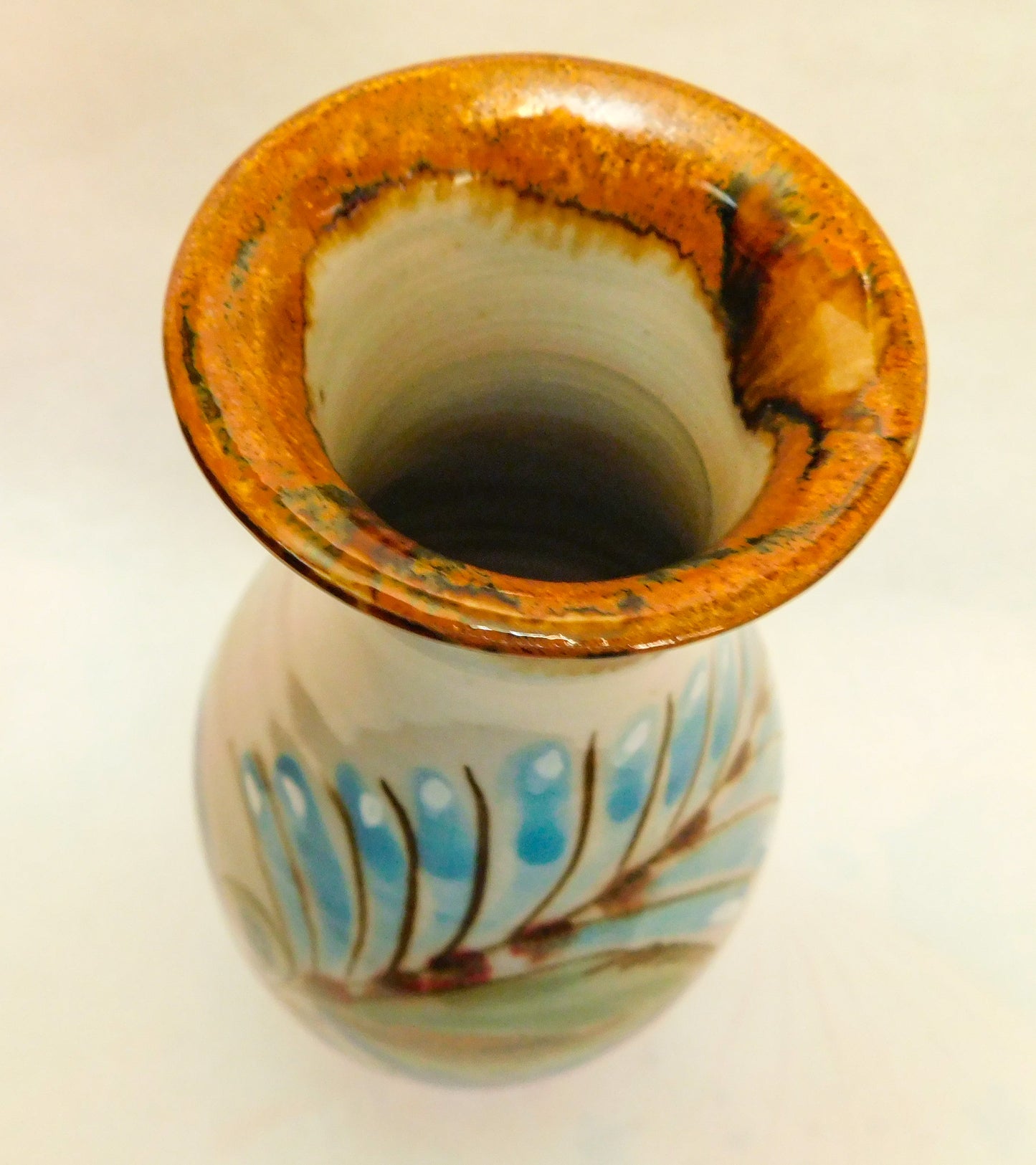 Ken Edwards Mexico Vintage Handmade Vase Collectible. Signed KE. Mint