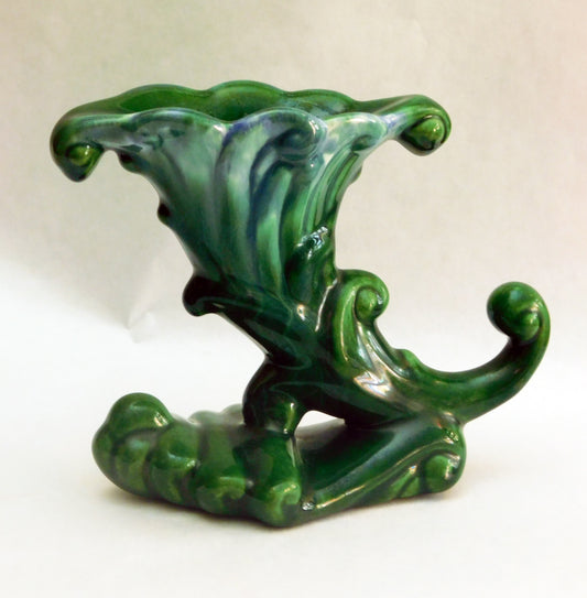 Vintage Royal Haeger Drip Glaze Cornucopia Ceramic Candle Holder