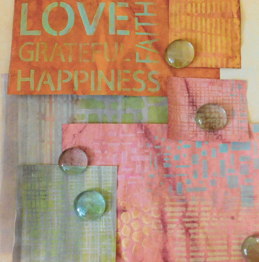 Wet Stenciling and Stamping With Pastels
