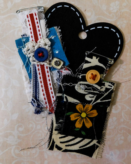 Shabby Scrappy Rag Pins