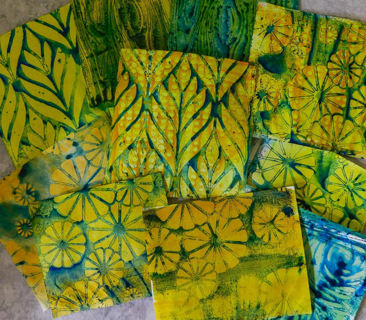 Watercolor Printing Using Stencils