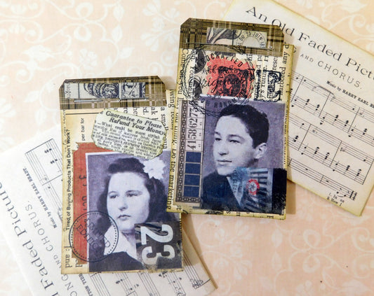 Tim Holtz Style Yearbook Photo Cards