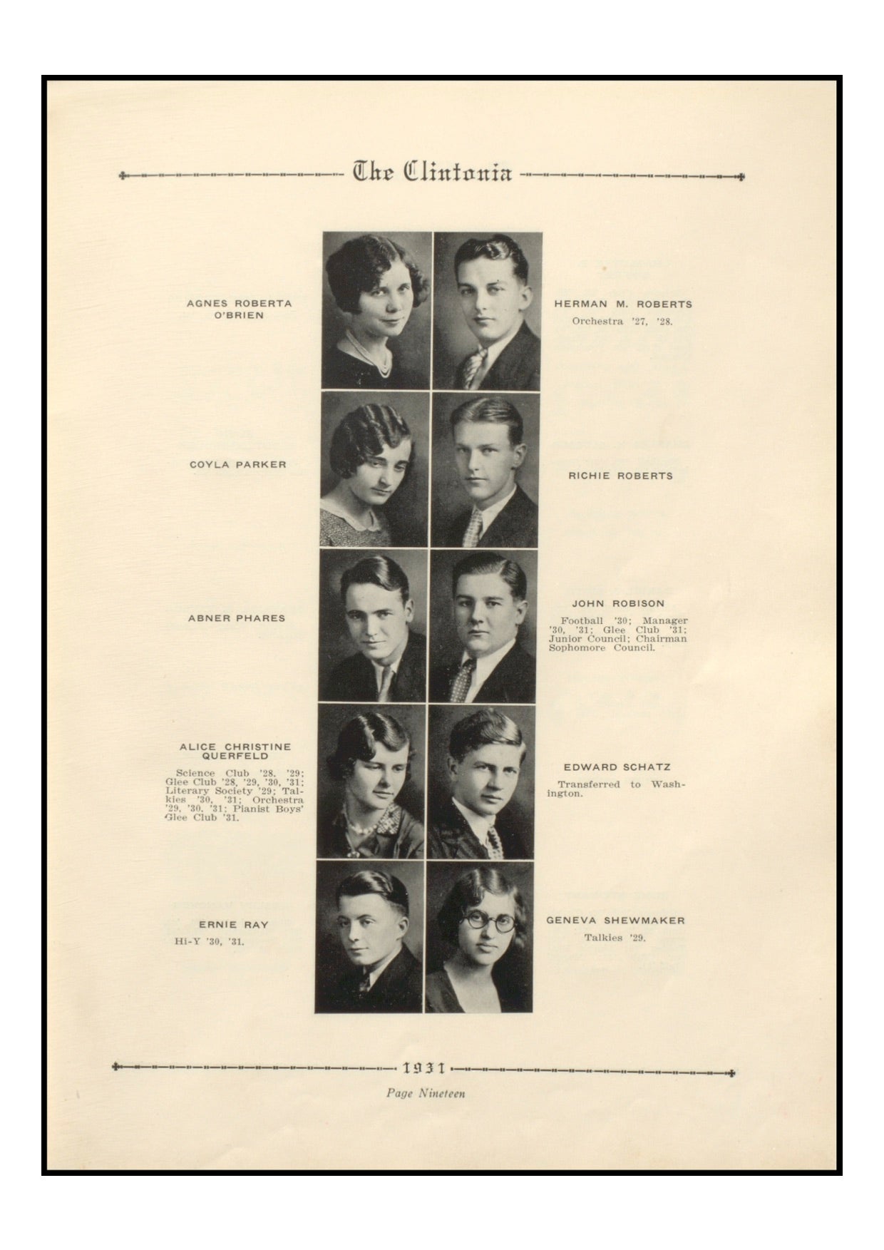 The Clintonia 1931