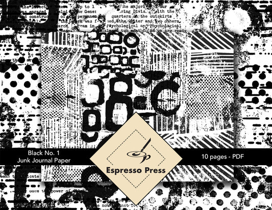 Black No. 1 Junk Journal Paper