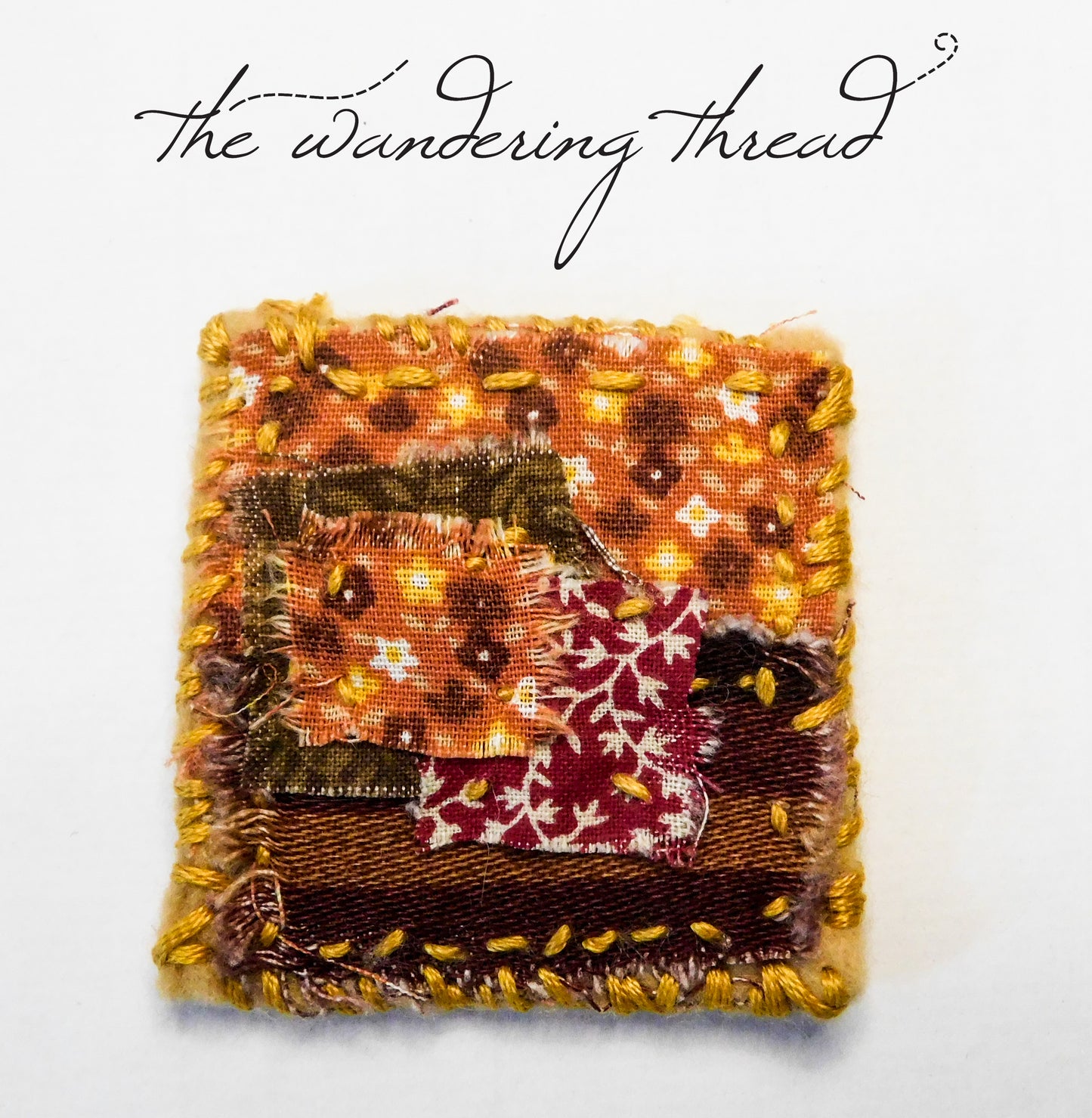 The Wandering Thread Slow Stitch Fabric Brooch 001