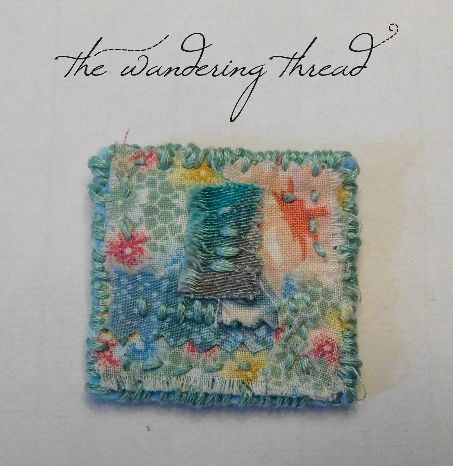The Wandering Thread Slow Stitch Fabric Brooch 007