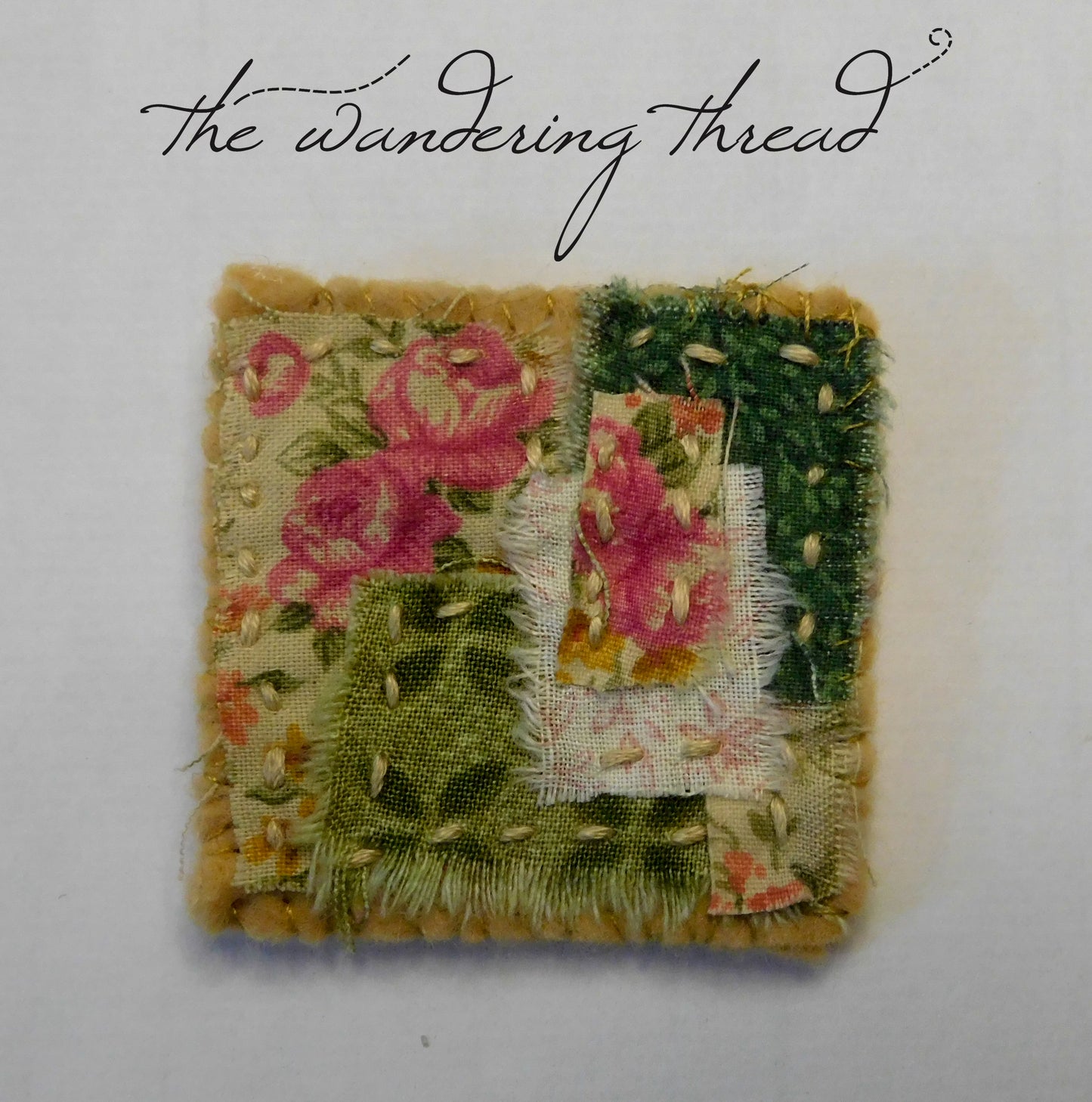 The Wandering Thread Slow Stitch Fabric Brooch 009