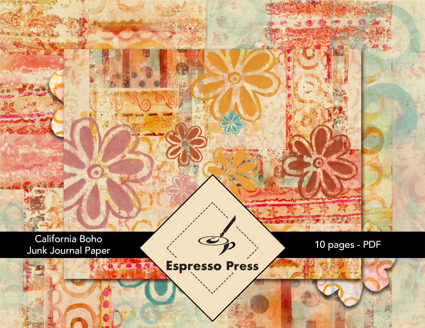 California Boho Junk Journal Paper