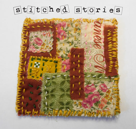 Stitched Stories Scrap Fabric Artisan Coaster 002