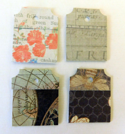 24 Tiny Paper Tags - Assorted Vintage Designs