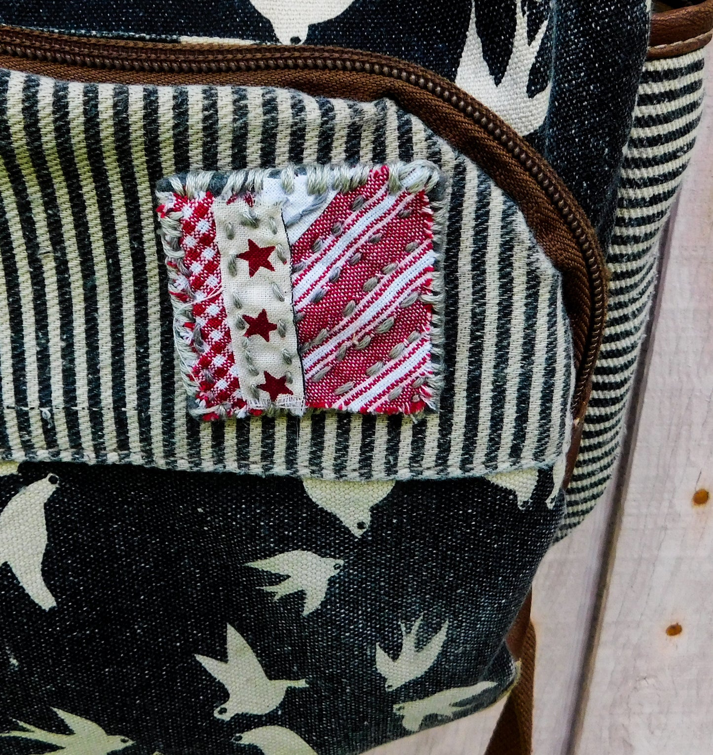 The Wandering Thread Slow Stitch Fabric Brooch 002