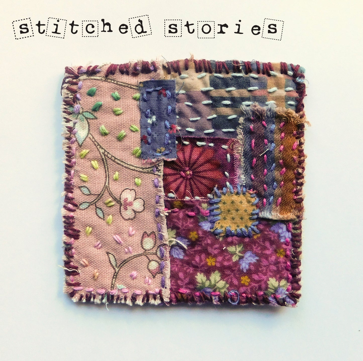 Stitched Stories Scrap Fabric Artisan Coaster 003