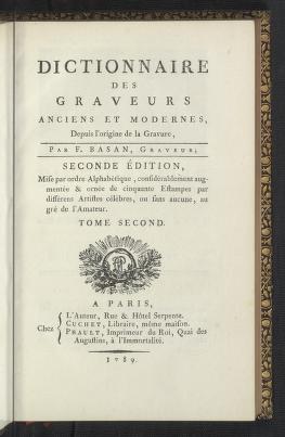 Dictionnaire des graveurs anciens et modernes 1789