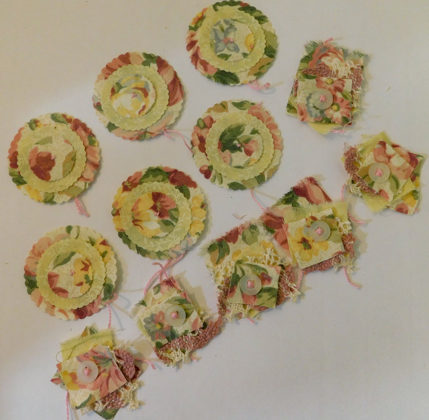 Flowers and Fabric Embellishments 1 (Pink Florals)