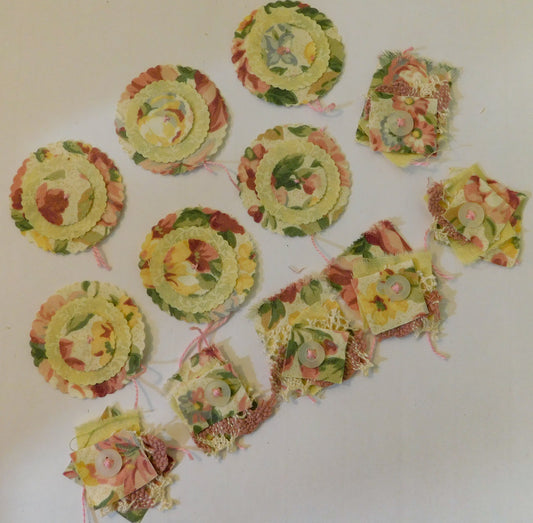 Flowers and Fabric Embellishments 1 (Pink Florals)
