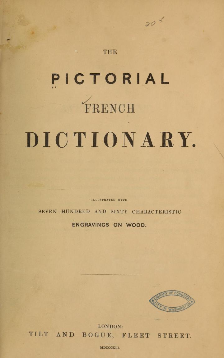 The Pictorial French Dictionary 1841