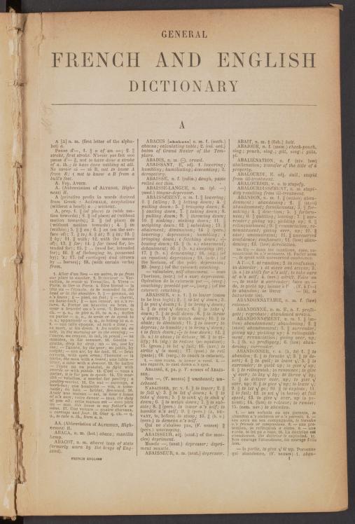 French English General Dictionary 1897