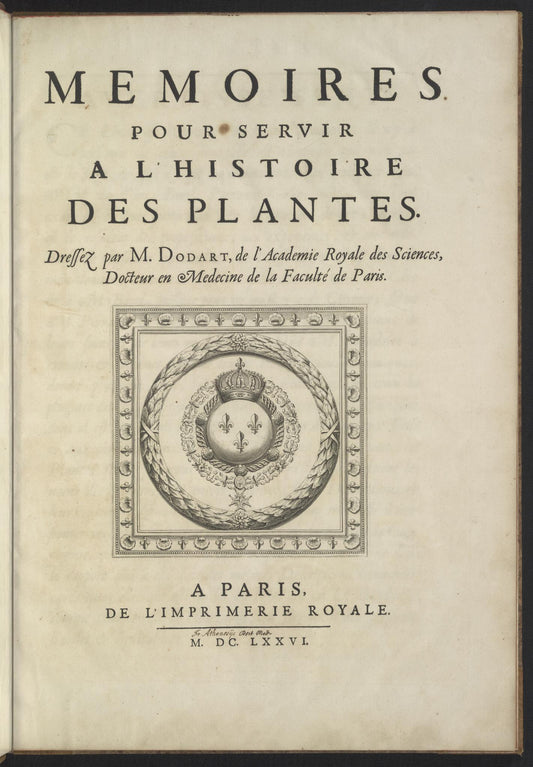 Mémoires pour servir à l'histoire des plantes 1676