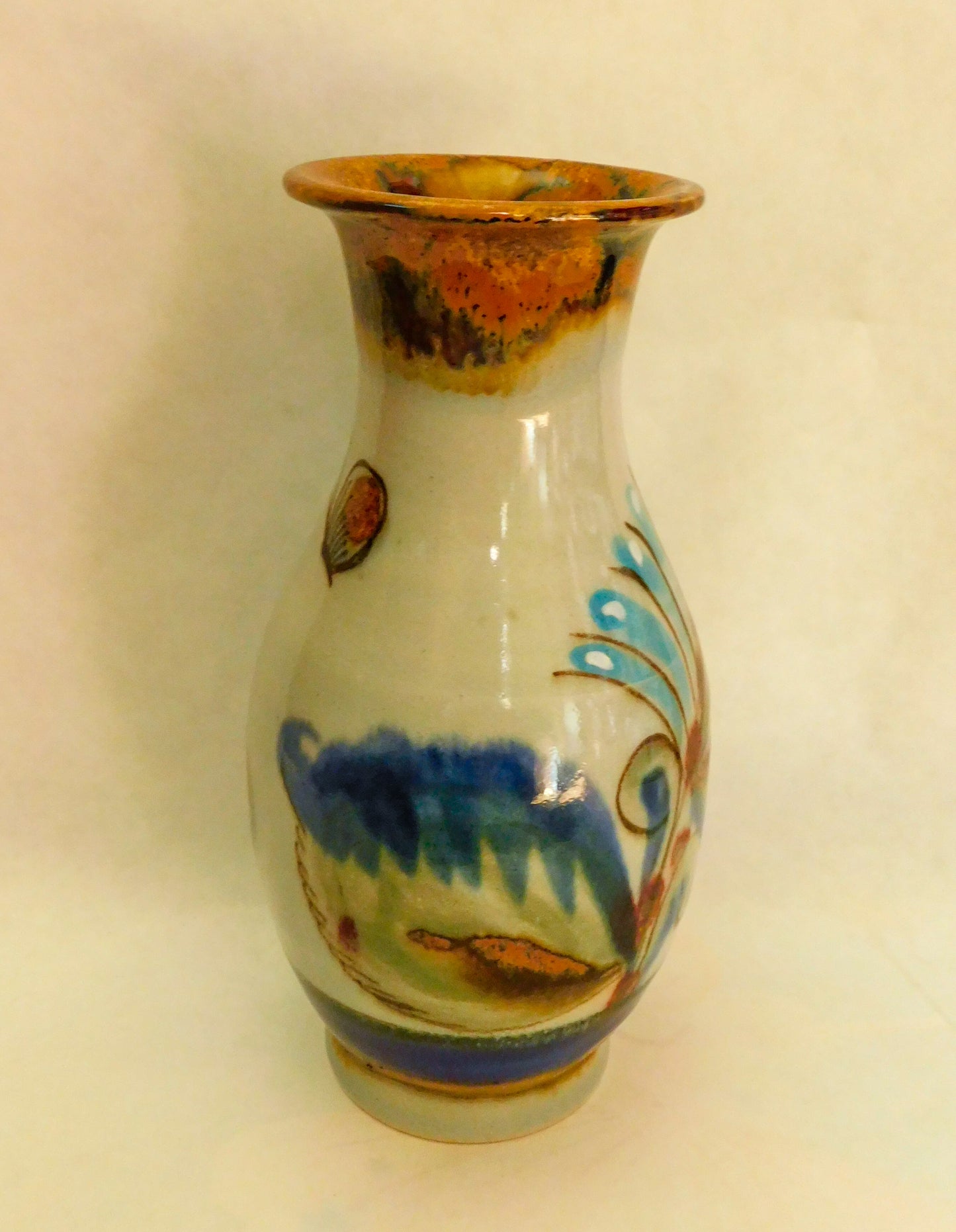 Ken Edwards Mexico Vintage Handmade Vase Collectible. Signed KE. Mint