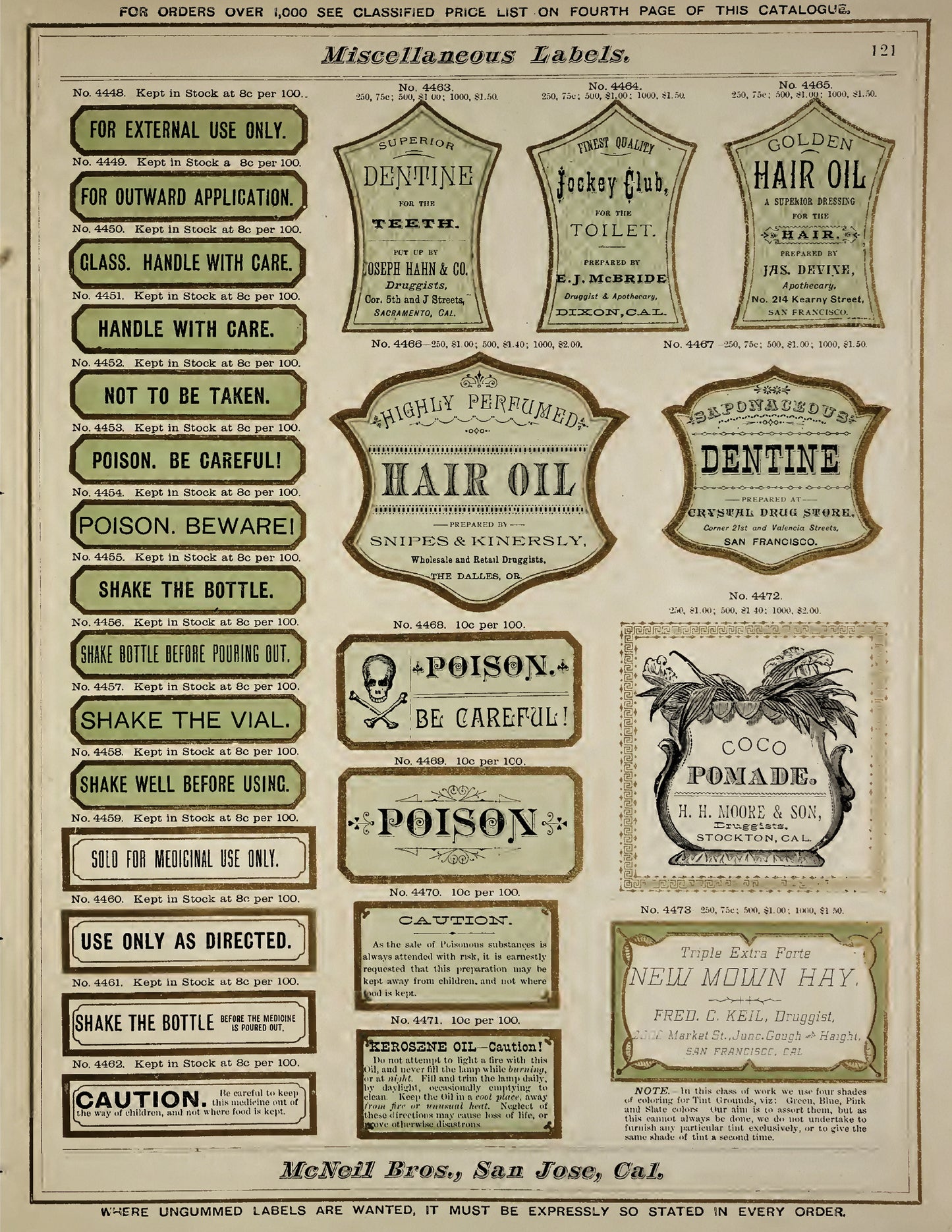 Miscellaneous Druggist Labels I - PDF only, Papers, Labels, Vintage 1885, Apothecary, Herbal, Papers, Crafts, Scrapbook, Junk Journal