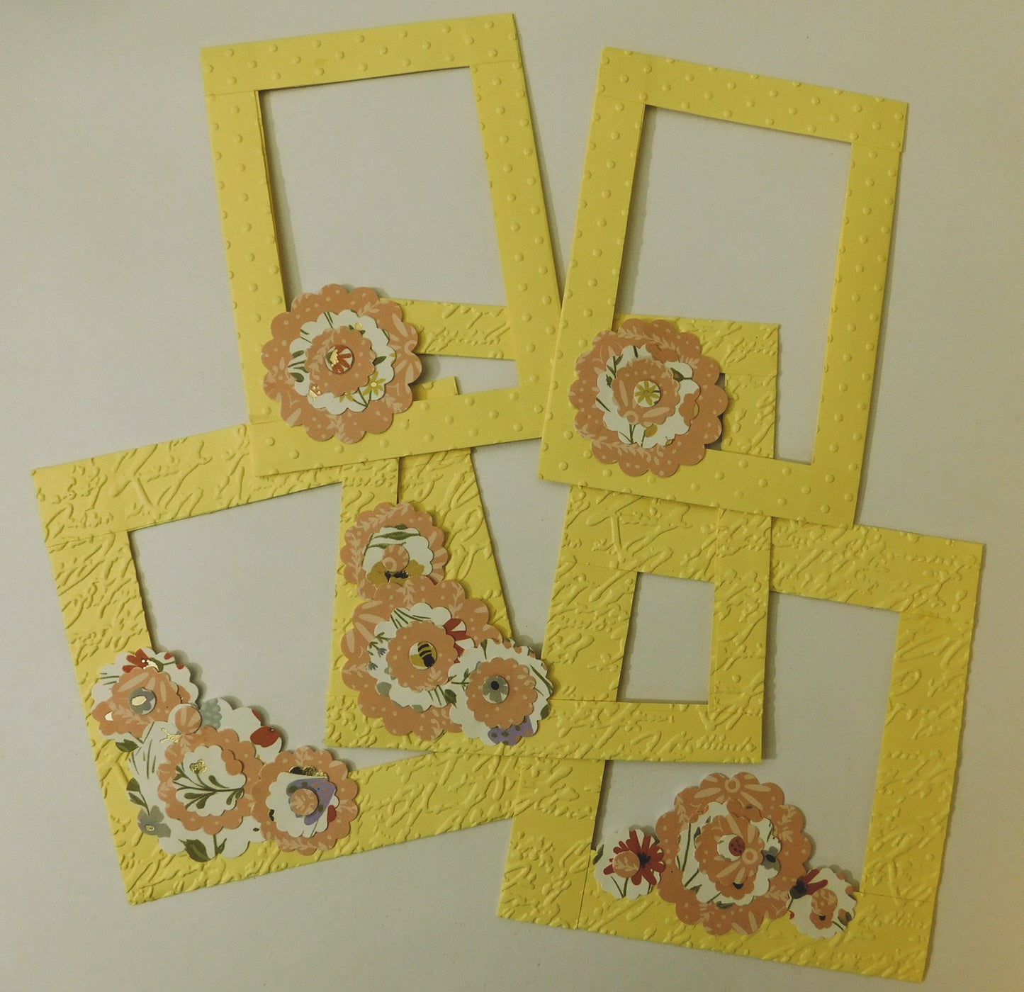 Pastel And Flowers Embossed Frame Set