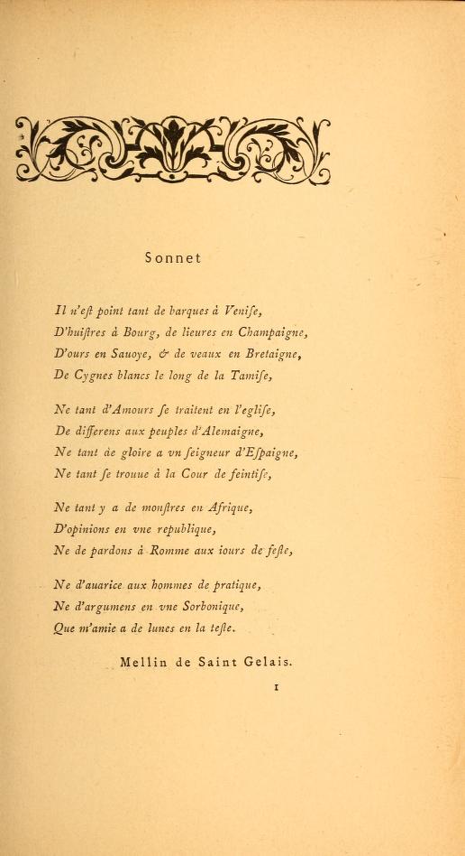 Le Livre De Sonnets 1875